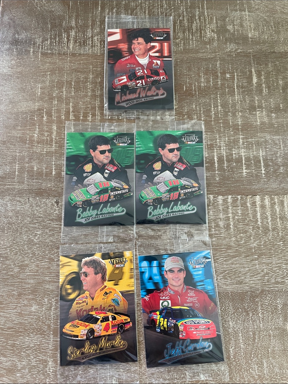 Vintage 1997 NASCAR Trading Cards, Set of 5- Shoney’s